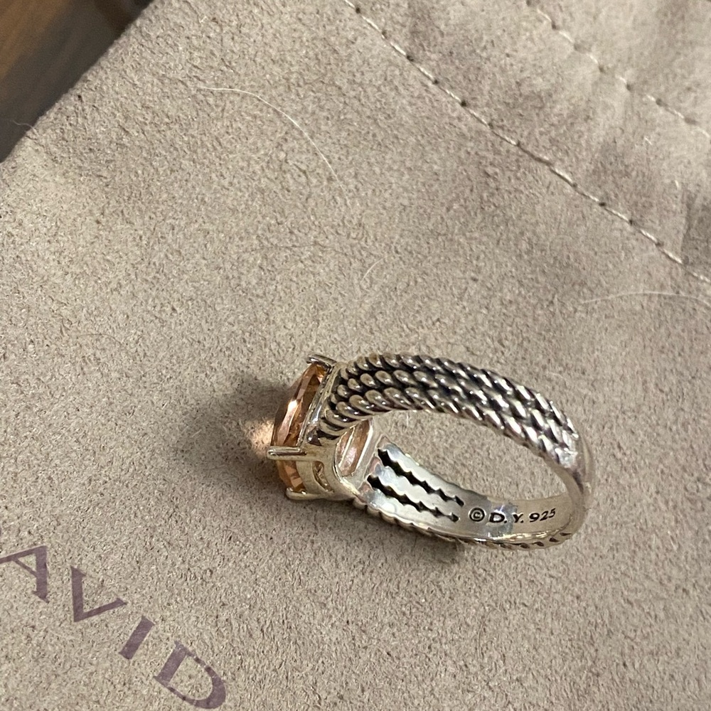 David Yurman Petite Wheaton Ring, Morganite with Diamonds - Picture 6 of 11